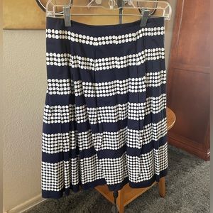 Talbots skirt, blue with white polkadots with blue shell lining, size 8P